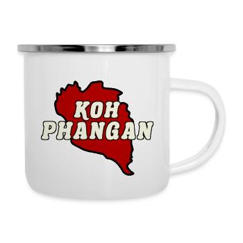 Koh Phangan Insel Karte rot - Emaille-Tasse - Weiß - Rechts