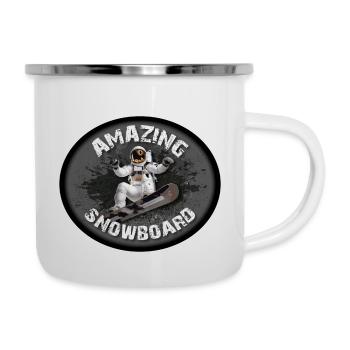 FANTASTISCHES SNOWBOARD - Emaille-Tasse - Weiß - Rechts