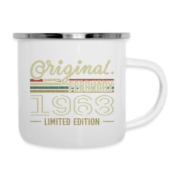 Cadeau Février 1968 - Anniversaire Février 1968 - Tasse émaillée - blanc - Droite