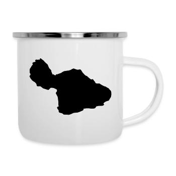 Carte de Maui - Tasse émaillée - blanc - Droite