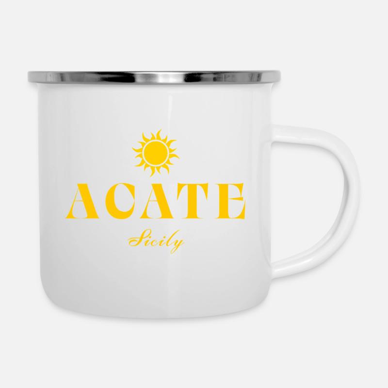 ACATE Sizilien Sonne - Emaille-Tasse - Weiß