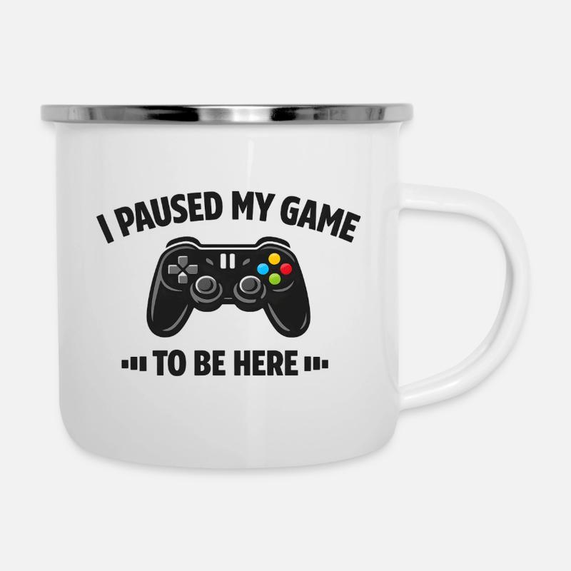 Gaming Design - Emaille-Tasse - Weiß