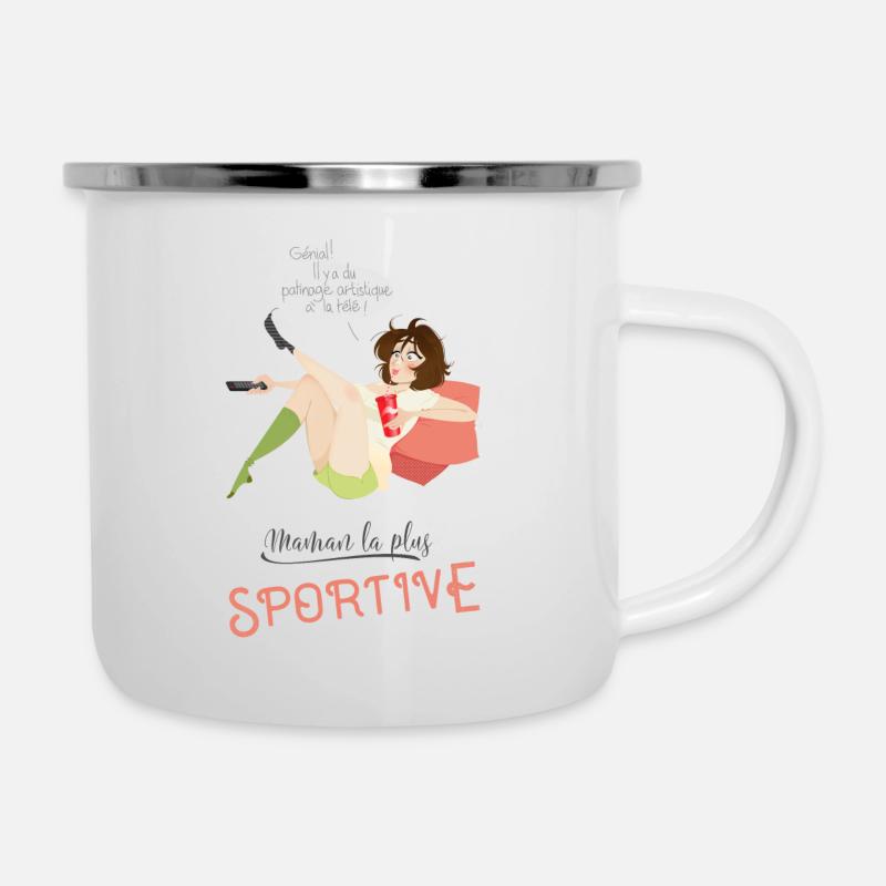 Maman la plus sportive - Tasse émaillée - blanc