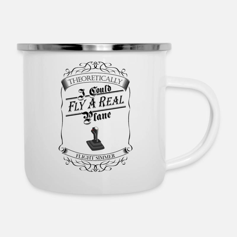 Flight Simulator - Emaille-Tasse - Weiß