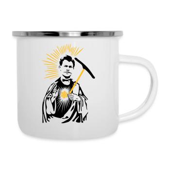 Schutzpatron Urs Logo - Emaille-Tasse - Weiß - Rechts
