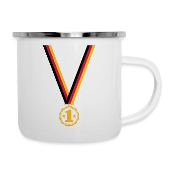 Medaille Platz 1 - Emaille-Tasse - Weiß - Rechts