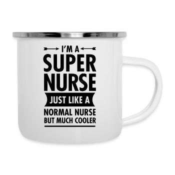 Super Nurse - Tasse émaillée - blanc - Droite