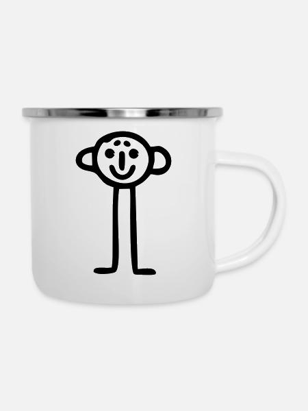 Strichmännchen einfach - Emaille-Tasse - Weiß
