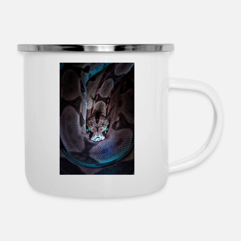 Die Schlange - Emaille-Tasse - Weiß