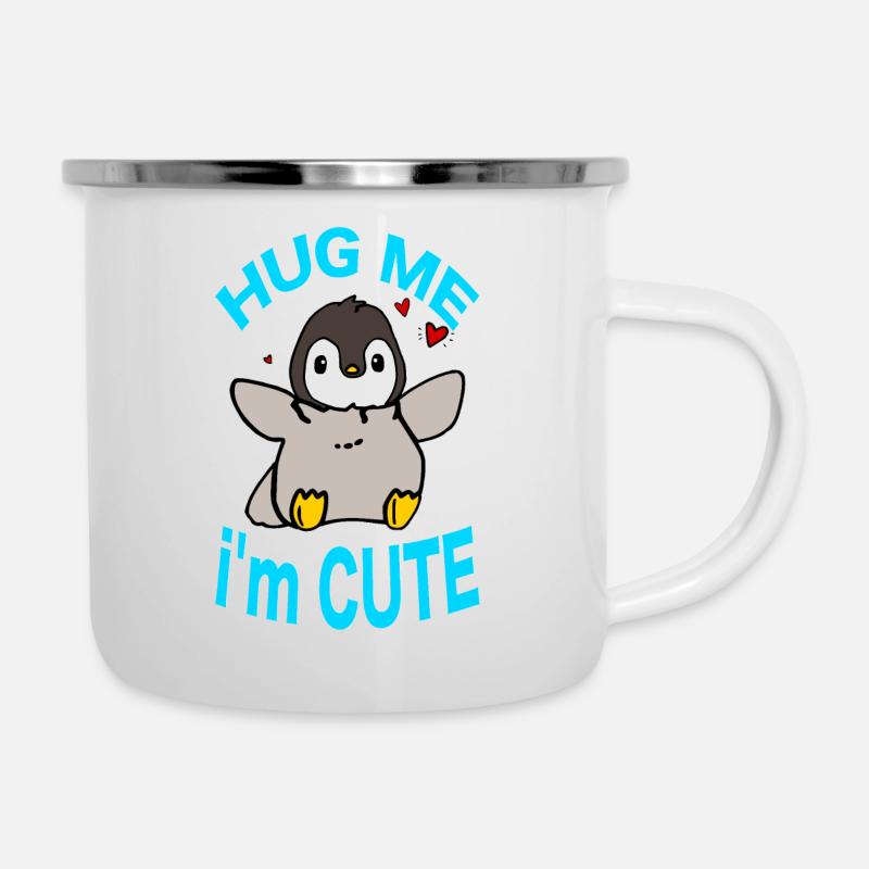 Pingu Hug Me - Tasse émaillée - blanc