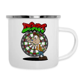 Doppel Triple Bullseye Dartboard Dart Dartspieler - Emaille-Tasse - Weiß - Rechts