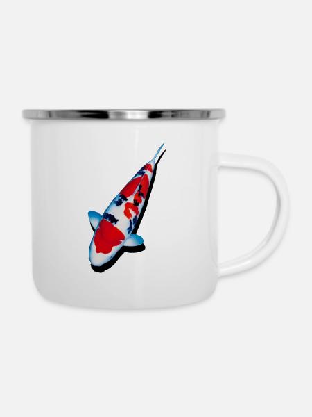 KOI-Karpfen - Emaille-Tasse - Weiß