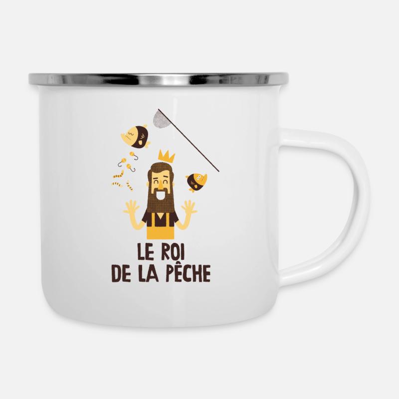 Le roi de la pêche - Tasse émaillée - blanc