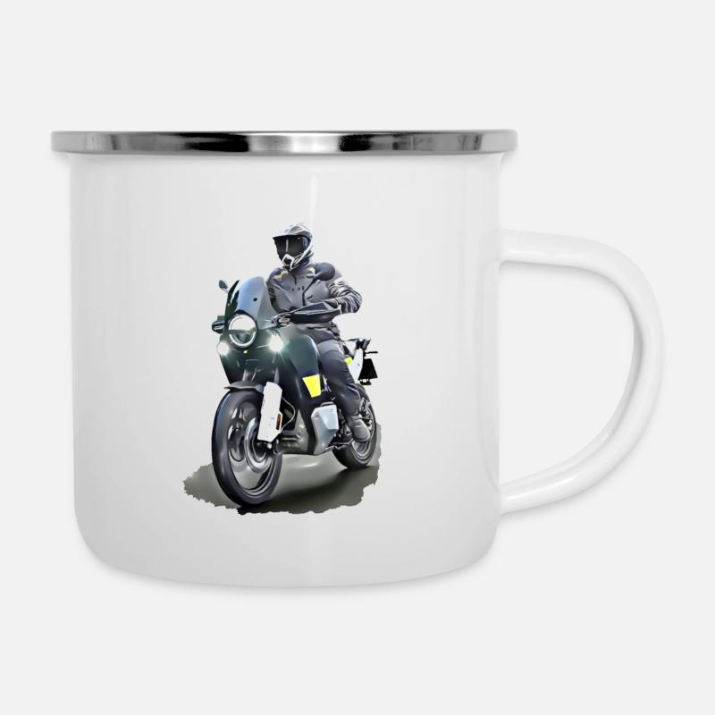 Affiche Adventure Biker - Tasse émaillée - blanc