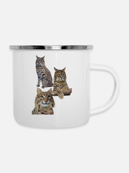 Luchs - Emaille-Tasse - Weiß