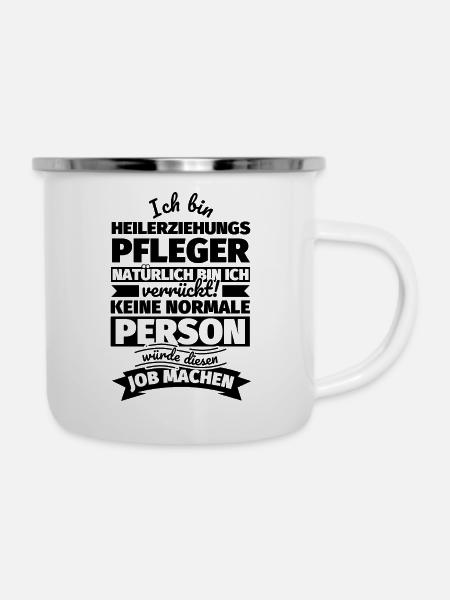 Heilerziehungspfleger Geschenke - Emaille-Tasse - Weiß
