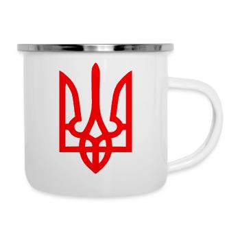 Ukraine - Tasse émaillée - blanc - Droite