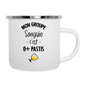 Mon groupe sanguin c'est O+ Pastis - Tasse émaillée - blanc - Droite