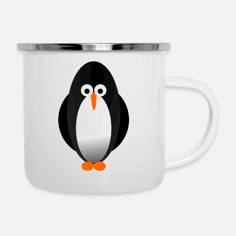 Pingouin - Tasse émaillée - blanc