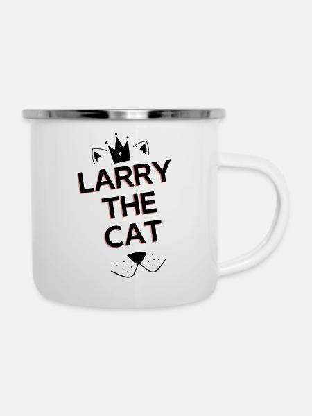 Larry die Katze - Emaille-Tasse - Weiß