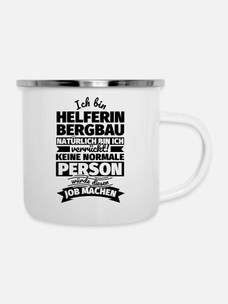 Helferin Bergbau Geschenke - Emaille-Tasse - Weiß