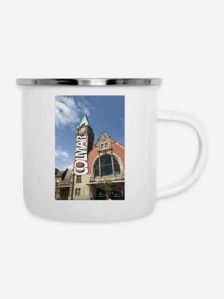 Bahnhof Colmar Graph - Emaille-Tasse - Weiß