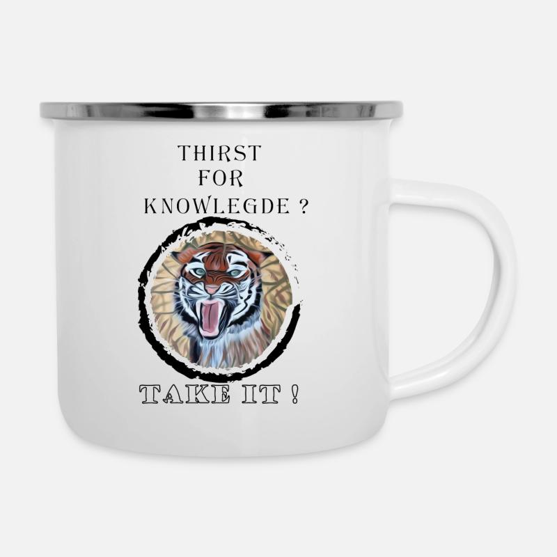 Citations éducatives hungry Tiger - Tasse émaillée - blanc
