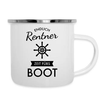 Endlich Rentner Zeit Fürs Boot - Segeln Segelboot - Emaille-Tasse - Weiß - Rechts