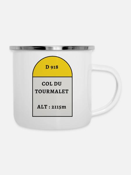 Col du Tourmalet - Emaille-Tasse - Weiß