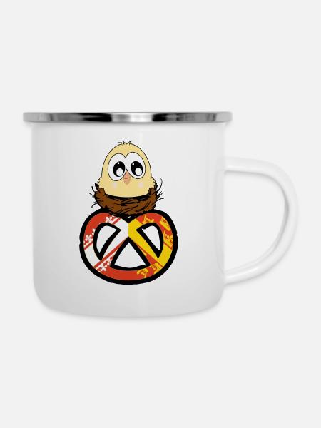 Elsässisches Küken - Emaille-Tasse - Weiß