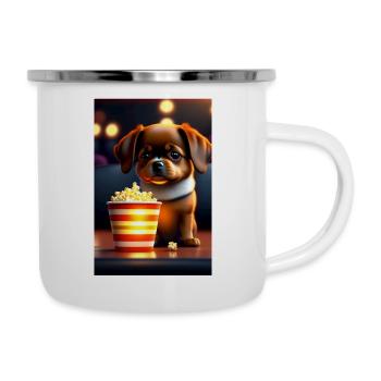 Ciné-dog - Tasse émaillée - blanc - Droite