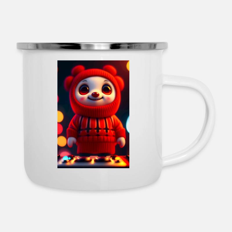 Didi la "Djette" avec ses platines - Tasse émaillée - blanc