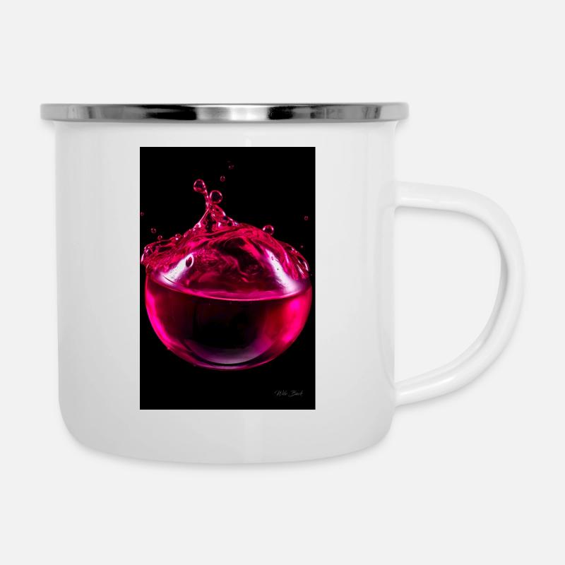 Drops magenta 6 - Camper Mug - white