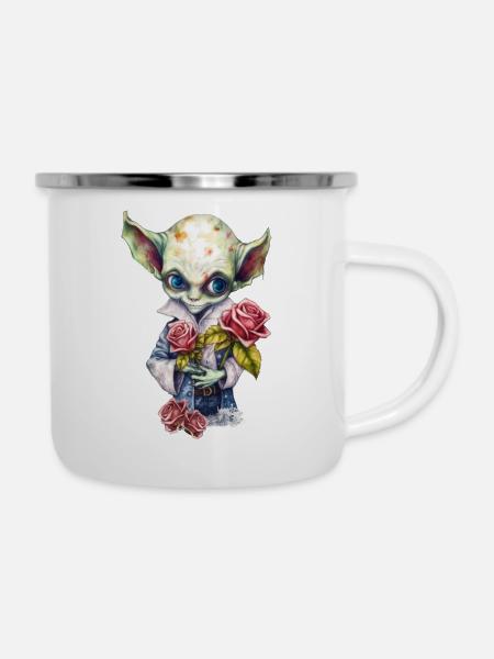 Gothic-Vampire-Alien - Emaille-Tasse - Weiß