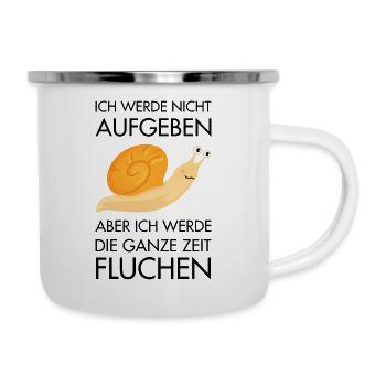 Ich Werde Nicht Aufgeben - Schnecke Marathon - Emaille-Tasse - Weiß - Rechts