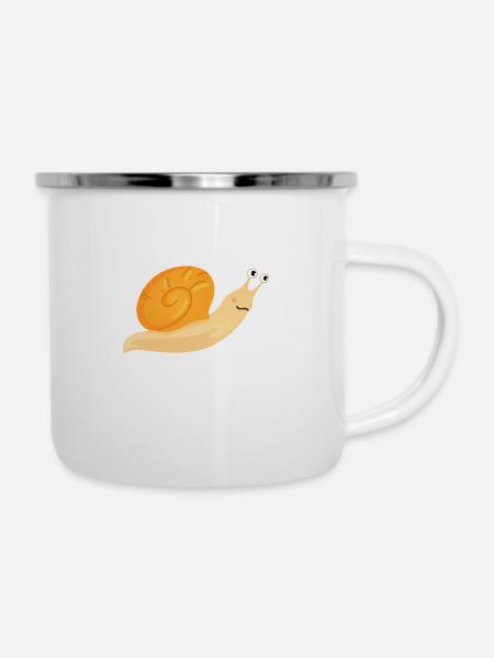Ich Werde Nicht Aufgeben - Schnecke Marathon - Emaille-Tasse - Weiß