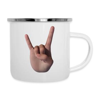 Hupenzeichen (Gesicht) - Emaille-Tasse - Weiß - Rechts
