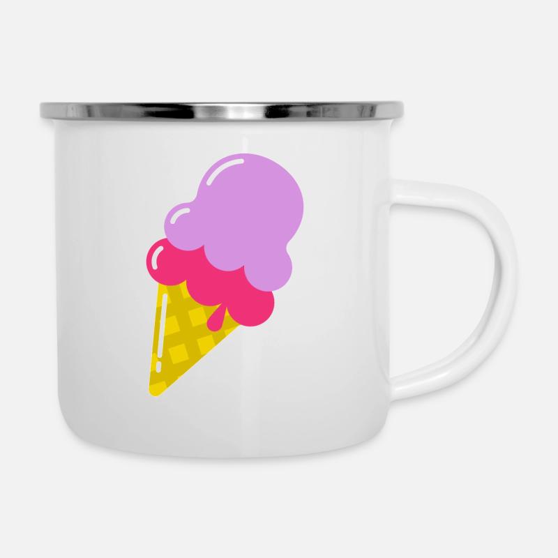 Sommer - Emaille-Tasse - Weiß