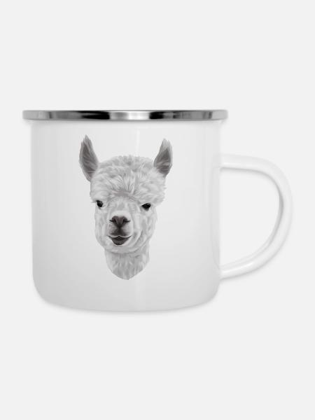 Emilia - Emaille-Tasse - Weiß