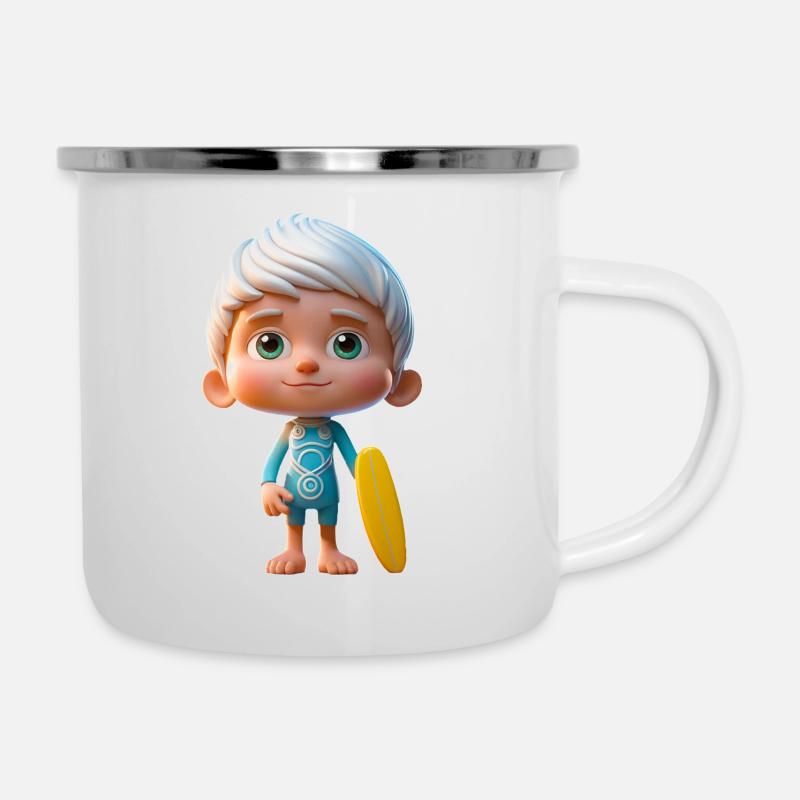 Petit surfeur 02 - Tasse émaillée - blanc