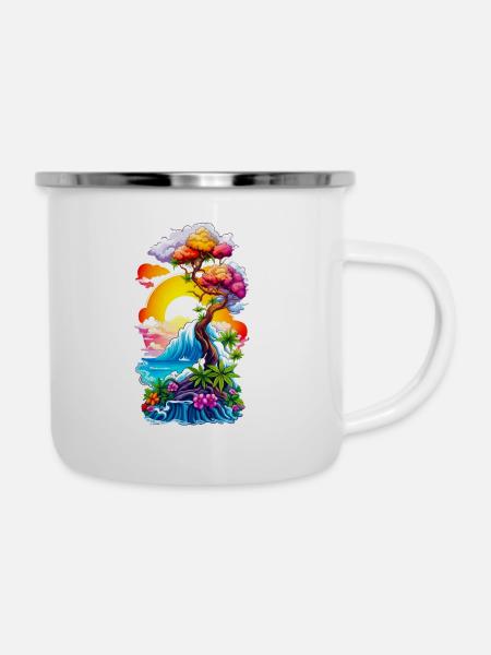 High waves 05 - Emaille-Tasse - Weiß