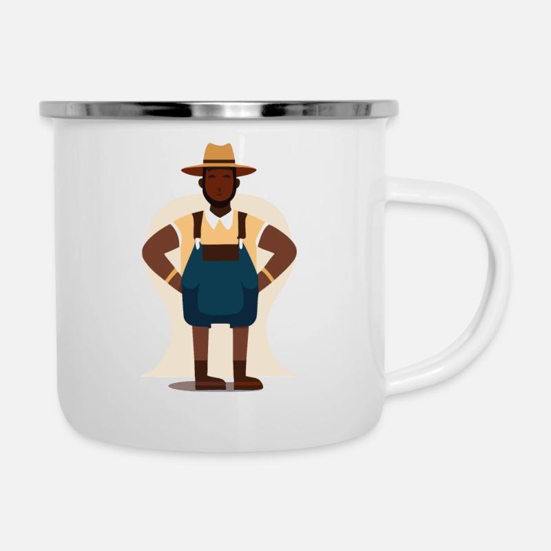 Bauer - Emaille-Tasse - Weiß