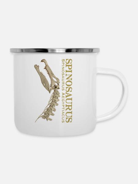 Spinosaurus Schädel bone - Emaille-Tasse - Weiß