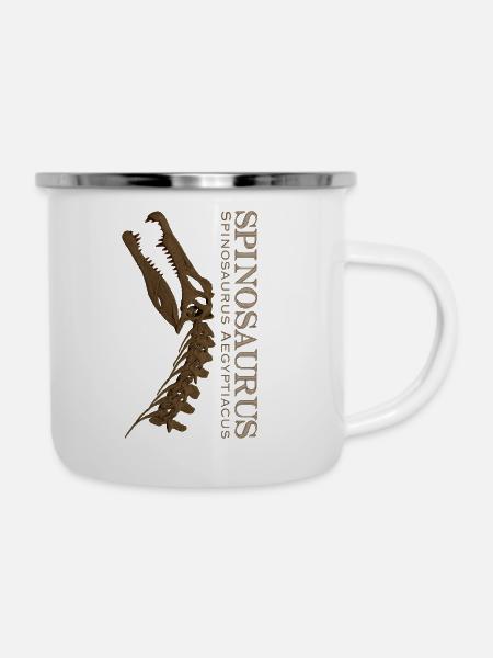 Spinosaurus Schädel brown - Emaille-Tasse - Weiß