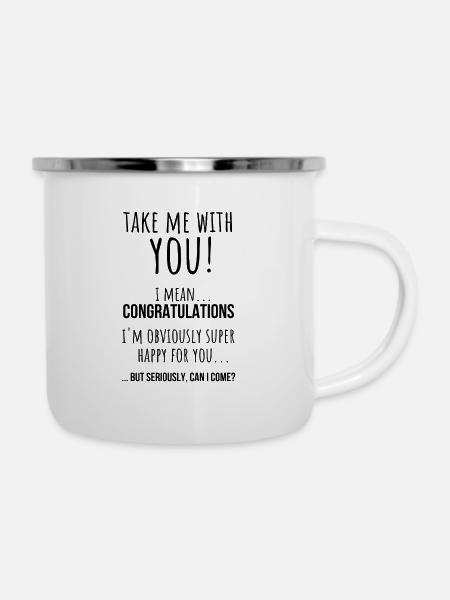Abschiedsgeschenk für Kollegen, Abschiedsgeschenke - Emaille-Tasse - Weiß