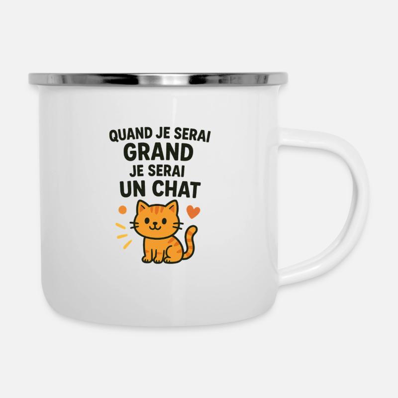 Chat mignon quand je serai grand - Tasse émaillée - blanc