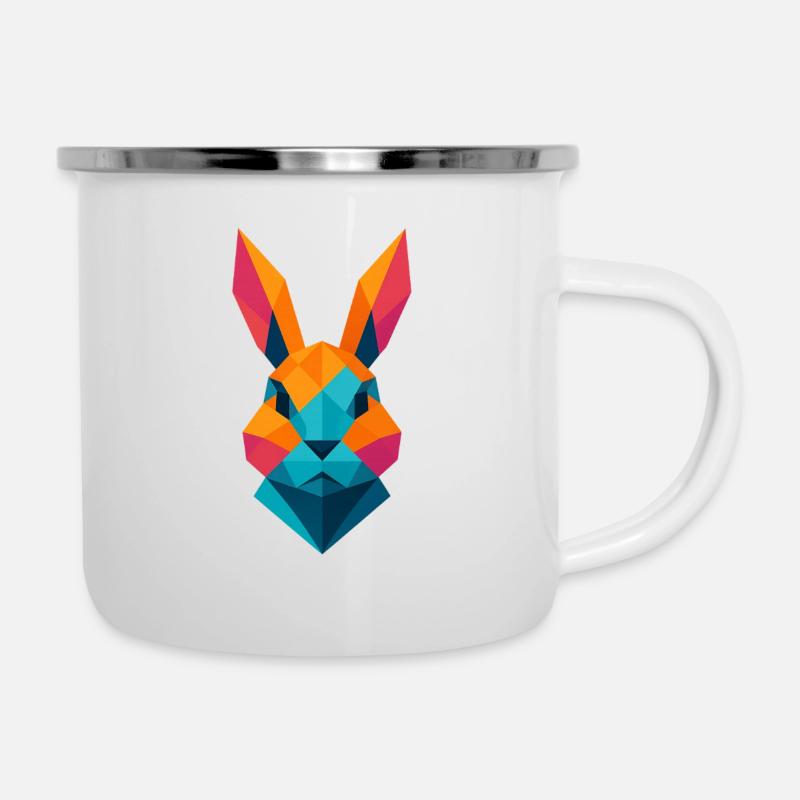 Rabbit | Bunny Head Print / Print / Design - Camper Mug - white