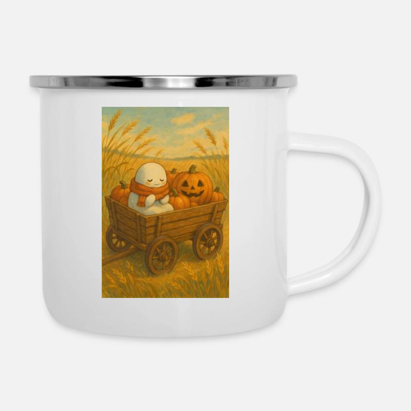 Halloween Ghost Harvest - Camper Mug - white