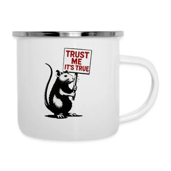 Rat with Shield Trust Me It's True - Camper Mug - white - Right