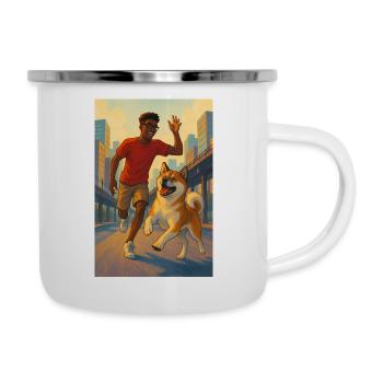 Matt & Holly - Character over labels. - Emaille-Tasse - Weiß - Rechts
